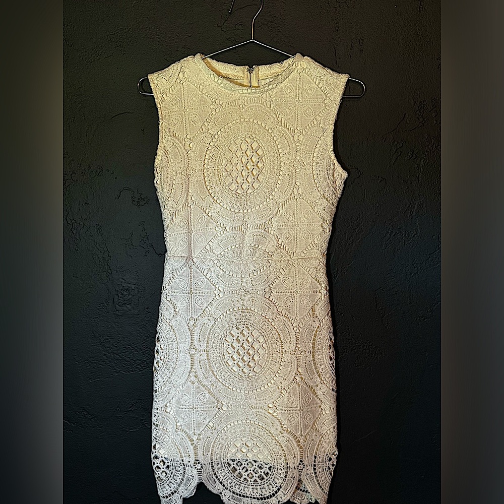 White intricate mini dress
